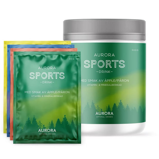 Aurora Sports Drink 500g Äpple/Päron + 4 st portionspåsar