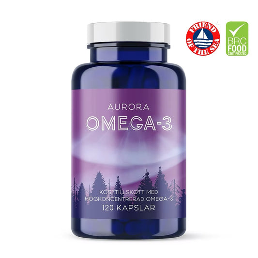 Aurora Omega-3 120 kapslar kosttillskott med omega-3 fiskolja