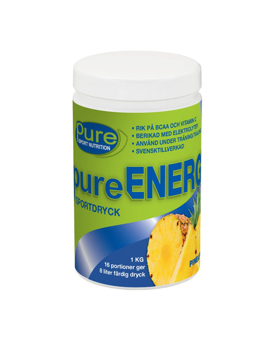 Pure Energy Pineapple – energidryck med ananassmak för fokus, energi och träning