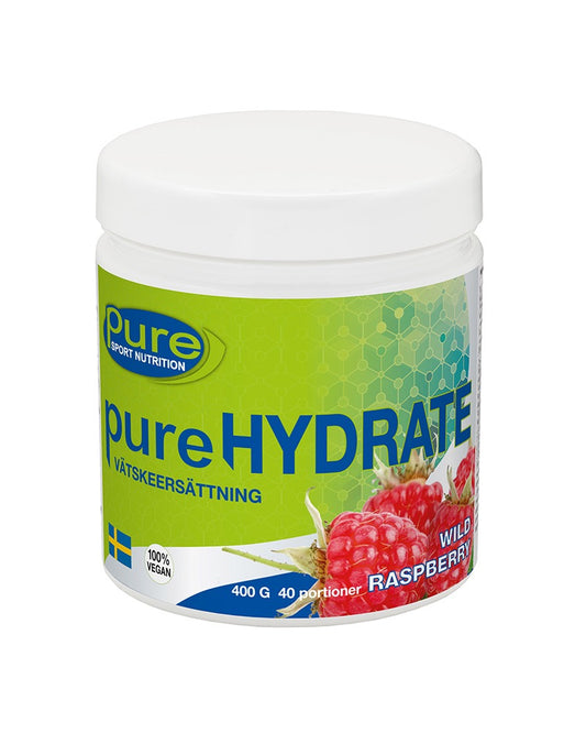 Pure Hydrate 400g Wild Raspberry – elektrolyter och hydrering för vätskebalans och återhämtning
