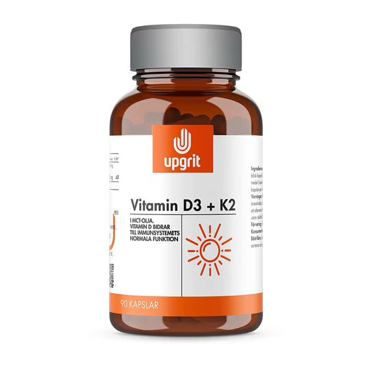 Vitamin D3 + K2 90 kapslar – kosttillskott för benhälsa, immunförsvar och upptag